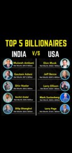 India vs USA billionaire 